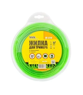 Леска для триммера MASTERTOOL квадрат витая, 3 мм, 89 м блистер (19-1214)