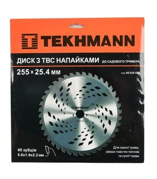 Диск для триммера Tekhmann 255х25.4 мм, 40 ТВС зубцов (40030458)