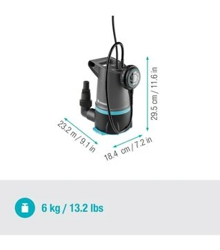 Насос заглибний для чистої/брудної води GARDENA 20000 Basic 2в1 (09018-47.000.00)