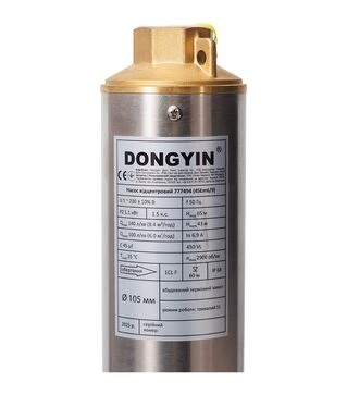 Насос центробежный скважинный Dongyin 4SDM6/9, 1100 Вт, 65 м, 140 л/мин, &Oslash;102 мм (777494)