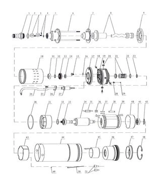 Насос шнековый скважинный Dongyin 4QGD1.5-120-1.1, 1100 Вт, 190 м, 45 л/мин, &Oslash;96 мм (777214)