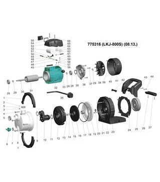 Насос відцентровий самовсмоктуючий LEO 800 Вт, 40 м, 50 л/хв, для чистої води (775316)