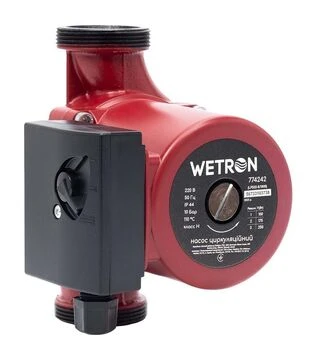 Насос циркуляционный Wetron LPS32-8/180B, 250 Вт, 8 м, 160 л/мин, &Oslash;2" 180 мм, с гайками &Oslash;1 1/4&Prime;, бордо (774242)