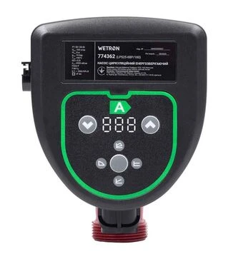 Насос циркуляционный энергосберегающий Wetron 50-130 Вт, 8 м, 100 л/мин, &Oslash;1 1/2&Prime; 180 мм, с гайками &Oslash;1&Prime; (774362)