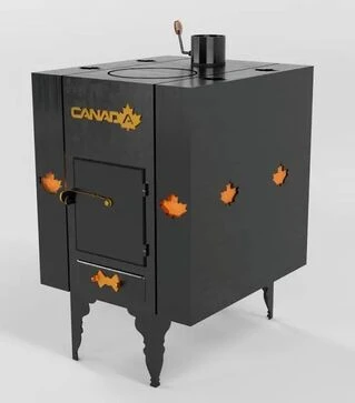 Буржуйка CANADA Економ Lux, с теплоаккумулятором и защитным кожухом (burjeko00AKL)