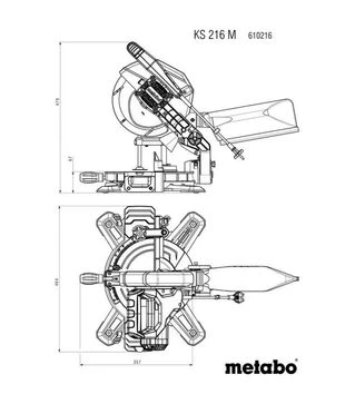 Пила торцювальна Metabo KS 216 M + додатковий диск (610216900)