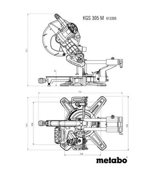 Пила торцювальна Metabo KGS 305 M, з функцією протягування + додатковий диск (613305900)