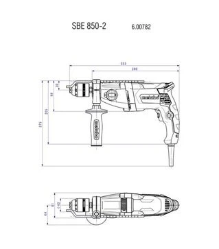 Дриль ударний Metabo SBE 850-2 Futuro Plus, 850 Вт, кейс (600782500)