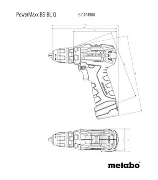 Дриль-шуруповерт акумуляторний Metabo PowerMaxx BS BL Q, 12 В, кейс (601749500)