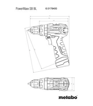 Дрель-шуруповерт ударная аккумуляторная Metabo PowerMaxx SB BL, 12 В, кейс (601784500)