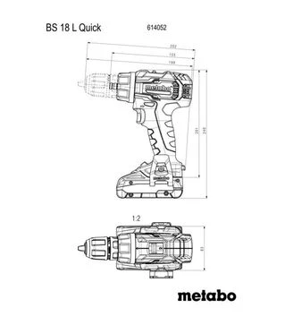 Дрель-шуруповерт ударная аккумуляторная Metabo SB 18 L Quick, кейс (614054500)