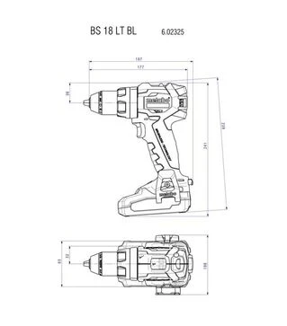 Дриль-шуруповерт акумуляторний Metabo BS 18 LT BL, кейс (602325800)