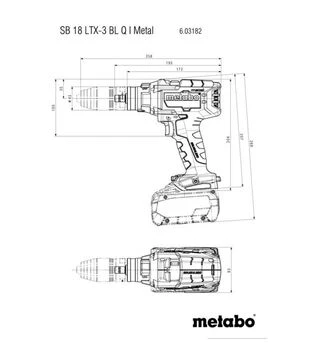 Дрель-шуруповерт ударная аккумуляторная Metabo GB 18 LTX BL Q I, 18 В, кейс (602362660)