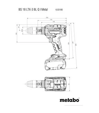 Дриль-шуруповерт акумуляторний Metabo BS 18 LTX-3 BL Q I Metal, 18 В, кейс (603180660)