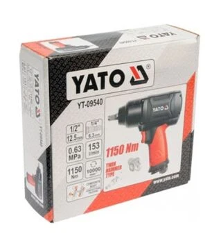 Гайковерт ударний пневматичний YATO YT-09540, квадрат 1/2", 6,3 Бар, 153 л/хв