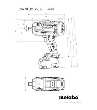 Гайковерт ударний акумуляторний Metabo SSW 18 LTX 1750 BL, без АКБ та ЗП (602402850)