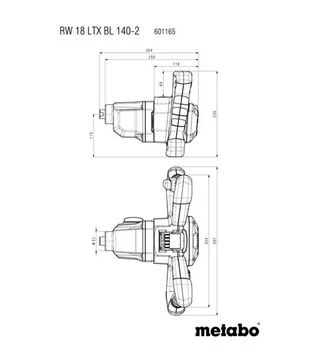 Міксер акумуляторний Metabo RW 18 LTX BL 140-2, 18 В, 2 швидкості, M14, без АКБ та ЗП (601165850)