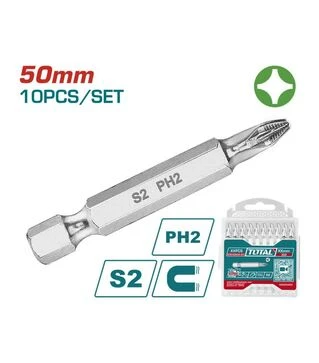 Набір біт TOTAL TAC16PH223, PH2, 50 мм, 10 шт. (TAC16PH223)