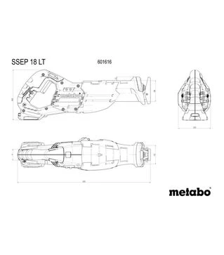 Пила шабельна акумуляторна Metabo SSEP 18 LT, 18 В, без АКБ та ЗП (601616850)