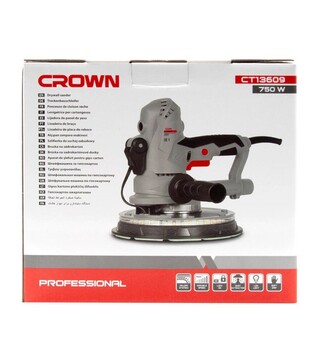 Шлифмашина для гипсокартона Crown CT13609, 750 Вт, &Oslash;180 мм (7640372692286)