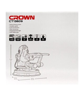Шлифмашина для гипсокартона Crown CT13609, 750 Вт, &Oslash;180 мм (7640372692286)