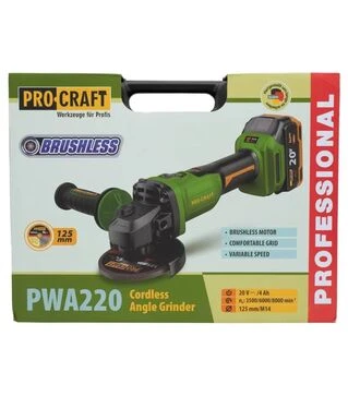 Кутова шліфмашина акумуляторна Procraft PWA-220 (032201)