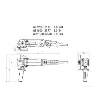 Кутова шліфмашина Metabo WEV 1500-125 RT, 1500 Вт, кейс (601243500)
