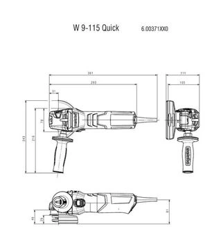 Кутова шліфмашина Metabo W 9-115 Quick, 900 Вт (600371000)