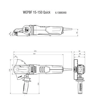 Кутова шліфмашина Metabo WEPBF 15-150 Quick, 1550 Вт + диски (613085000)