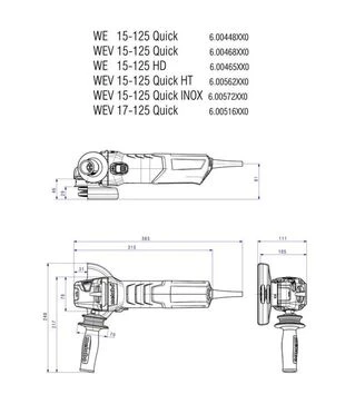 Кутова шліфмашина Metabo WE 15-125 Quick, 1550 Вт (600448000)