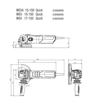 Кутова шліфмашина Metabo WEA 17-150 Quick, 1700 Вт (600535000)