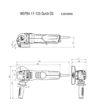 Кутова шліфмашина Metabo WEPBA 19-125 Q DS M-Brush, 1900 Вт, педальний вимикач (613114000)