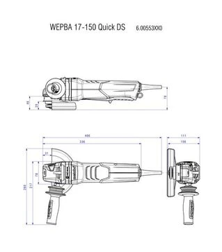 Кутова шліфмашина Metabo WEPBA 19-150 Q DS M-Brush, 1900 Вт 150 мм, педальний вимикач (613117000)