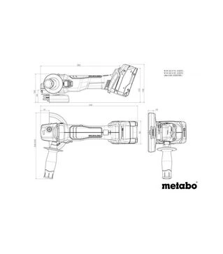 Кутова шліфмашина акумуляторна Metabo W 18 L BL 9-125, без АКБ та ЗП (602374860)