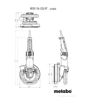Полірувальна машина для бетону Metabo RFEV 19-125 RT, 1900 Вт, з фрезерною головкою (603826710)