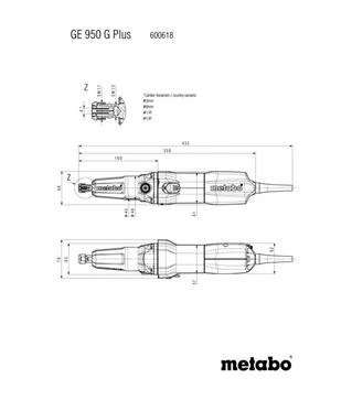 Пряма шліфмашина Metabo GE 950 G PLUS, 950 Вт (600618000)