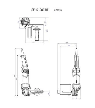 Шліфмашина щіткова Metabo SE 17-200 RT, 1700 Вт, 100-200 мм (602259000)