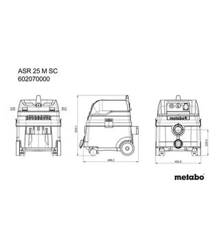 Пилосос будівельний Metabo ASR 25 M SC, 1400 Вт (602070000)