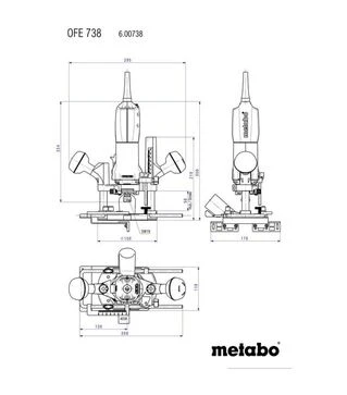 Фрезер вертикальный Metabo OFE 738, 710 Вт (600738000)