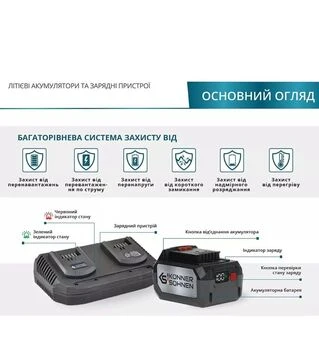 Зарядний пристрій Konner&amp;Sohnen KS C35A-2, 21,5 В, подвійний (KS C35A-2)