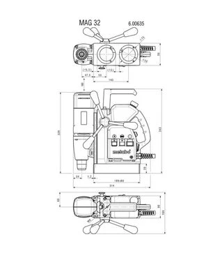 Верстат свердлильний магнітний Metabo MAG 32, 1000 Вт, кейс (600635500)