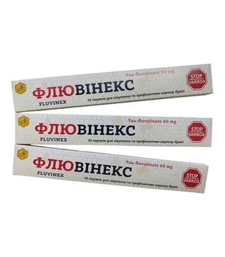 Полоски ФЛЮВинекс, тау-флвалинат, для лечения и профилактики вароатоза, 10 шт (FKH9816)