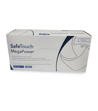 Перчатки латексные SafeTouch Megapower повышенного риска, 50 шт