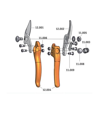 Ручки пластиковые для секаторов L&Ouml;WE серии 12, одна пара (12004)