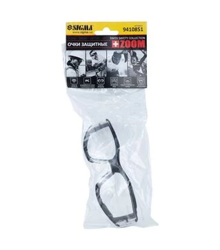 Очки защитные Sigma Zoom anti-scratch, anti-fog, прозрачные с обтюратором (9410851)