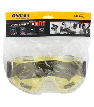 Очки защитные закрытые Sigma Jet anti-scratch, желтые (9411011)