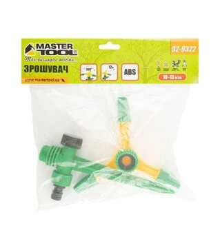 Ороситель для полива MASTERTOOL вращающийся 3-рожковый, 1/2", 12 м, на ножке (92-9322)