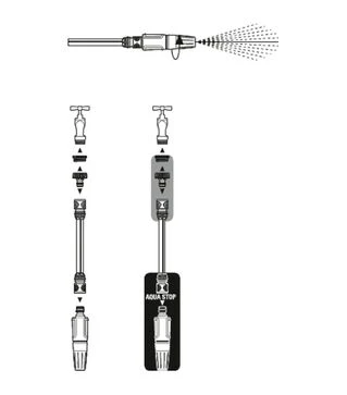 Насадка для полива GARDENA Classic + комплект соединителей 1/2" - 5/8" (18295-20.000.00)
