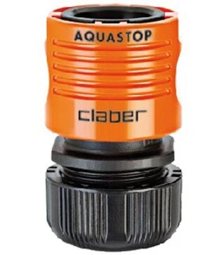 Конектор Claber 1/2" для поливального шлангу з системою аквастоп (86020000)