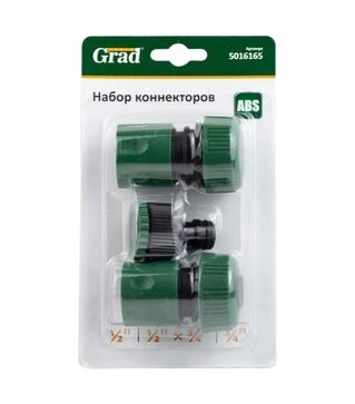 Набір конекторів Grad &frac12;" + адаптер в/р &frac12;"&times;&frac34;" для шланга &frac34;" ABS (5016165)